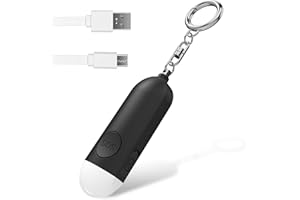 Qoosea Sirène Personnelle Alarme Safesound Sirène de Sécurité Personnelle Rechargeable Sirène 130 DB Alarme de Sécurité de Panique Approuvée par la Police avec Lumière LED, Porte -clés d'auto-défense