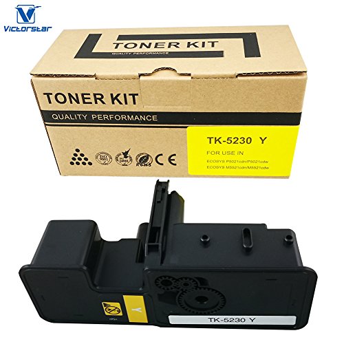 VICTORSTAR @ Cartouche de Toner Compatible TK5230 / TK-5230 pour Imprimante Laser Kyocera ECOSYS P5021cdn, P5021cdw, M5521cdn, M5521cdw (Yellow)