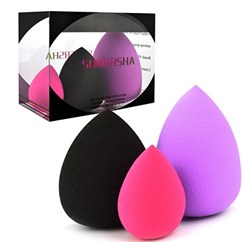 SUMERSHA 3pcs Soft Flawless Makeup Sponge Applicator Beauty Blender Puff Set, 3 Piece Makeup Blender Sponge,Foundation Blending Blush Concealer Eye Face Powder Cream Cosmetics Makeup Sponges