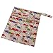 PIXNOR Cartoon Elephant Pattern Washable Reusable Waterproof Zippered Baby Cloth Diaper Nappy Bag Wet Dry Bag Tote with Soft Snap Handle