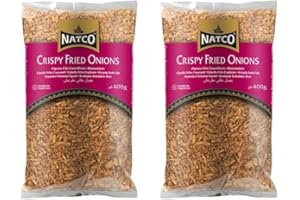 Natco Crispy Fried Onions 400g x 2 Packs - Comes With Shabba Dabba Doo Recipe Guide
