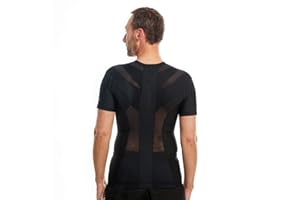 ANODYNE Maglietta Correttore Posturale Con Cerniera Da Uomo │ T-shirt Per Postura Schiena Uomo, Allevia Dolore Cervicale E Lombare │ Maglia Fascia Posturale Spalle E Schiena Per Migliorare Schiena E Spalle