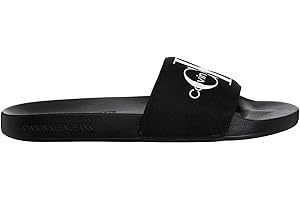 Calvin Klein Jeans Men SLIDE MONOGRAM CO, Black/Bright White, 44 EU