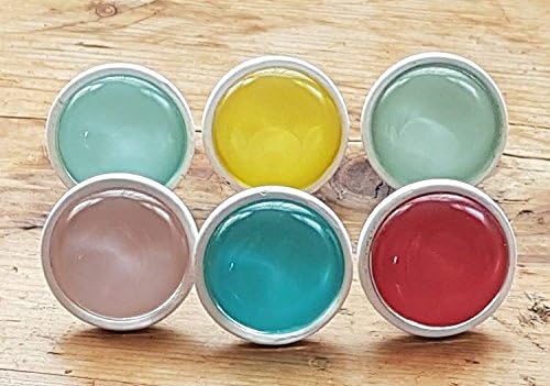 Set of Six Pretty, Glass Door / Drawer Knob / Door Pulls ~ Children's Bedroom / Nursery