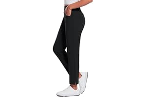 BALEAF Pantalones de golf para mujer, elásticos, de secado rápido, ligeros, con bolsillo con cremallera, transpirables