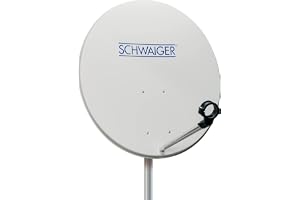 SCHWAIGER -SPI992 011- Parabolantenn | 72 cm | Satellitantenn | med LNB-stödarm och mastfäste | integrerad kabeldragning | parabolantenn i stål