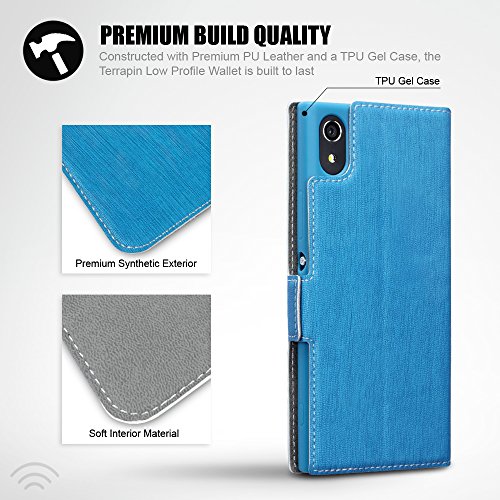 Sony Xperia XA1 Funda Cartera adaptable en posici  n horizontal para - Azul Claro