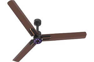 Polycab Wizzy Neo LED 2.0 1200mm BLDC Ceiling Fan with remote | Higher Air Delivery|LED Indicator,Reverse,Sleep and Breeze Mode |3 Years Warranty, Free Installation (Matt Brown Copper)