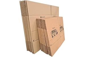 MAISANGE Lot de 20 boîtes en carton en 55x35x30 et 10 boîtes en 40x30x27 pour déménagement, envoi ou stockage. haute résistance 20 kg avec poignées intégrées adaptées au port de charge lourde.