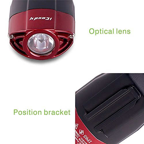 Front Bike Rechargeable Radfahren Scheinwerfer Von iCoudy Super Bright 500 Lumen 3W R3 führte Fahrrad Licht wasserdicht Fahrrad Scheinwerfer für Radfahren (rot) - 3