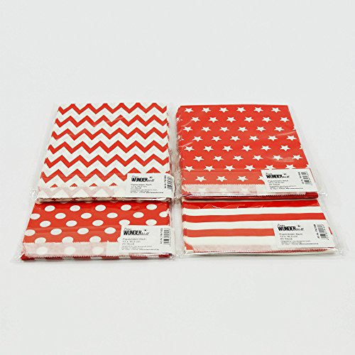 100 Frau Wundervoll Papiertüten Mix rot, 4 Designs zu je 25 Stück / Geschenktüten / Candy Paper Bags - 8