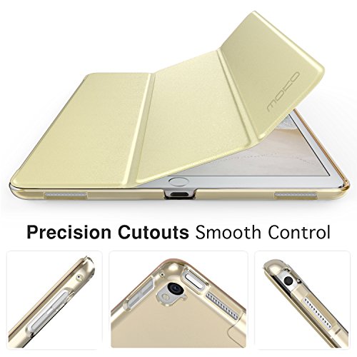 MoKo Hülle für Neu iPad Pro 12.9 2017 – PU Leder Tasche Schutzhülle Schale Smart Case mit Translucent Rücken Deckel, mit Auto Schlaf / Wach Funktion und Stanfunktion für Apple New iPad Pro 12.9 Zoll 2017 Tablet, Champagner Gold - 7