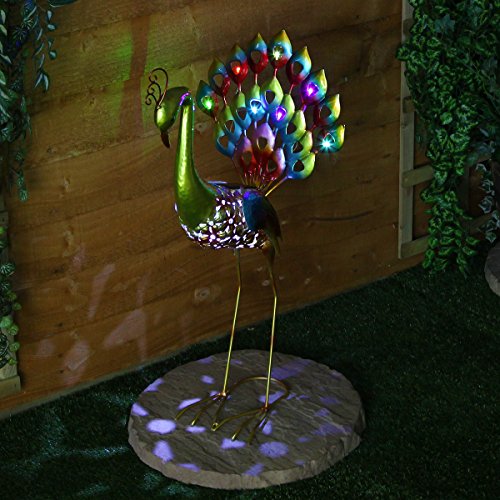 Solar LED Deko Pfau Beleuchtung, 68,5cm Höhe, von Festive Lights - 5