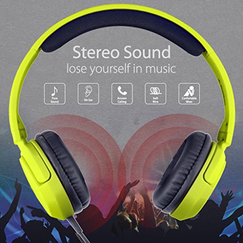 Avantree Superb Sound Lightweight 1.5M Long Cord Wired Headphones for Kids, Students, Adults, Boys Girls, On Ear Headsets Fold Flat, for Phone, PC, Laptop, iPad, Tablet, MP3
