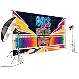 banner duden  FiVan Disco Party Banner Hintergrund - blendfreie Rückseite aus Vinyl bis 80er 90er Jahre Party Dekoration Fotobooth Hintergrund, XT-7315, 79\