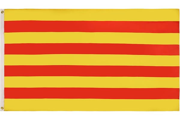 AZ FLAG - Drapeau Catalogne - 150x90 cm - Drapeau Catalan 100% Polyester Avec Oeillets Métalliques Intégrés - Pavillon 110 g