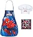 Produktbild 2 tlg. - SPIDER-MAN - Küchen / Koch Set - mit Kochschürze + Koch-Mütze + 16 Spider-Man Aufkleber - Bastel-Schürze