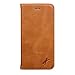 Price comparison product image TUFFskinz iPhone 7 Genuine Leather Flip Wallet Stand Style Case with (invisible) magnetic closure for iPhone 7 in Vintage Brown
