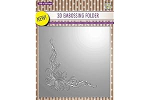 Nellie's Choice Embossingschablone - 3D Embossing Folders Poinsetta Corner 150x150mm