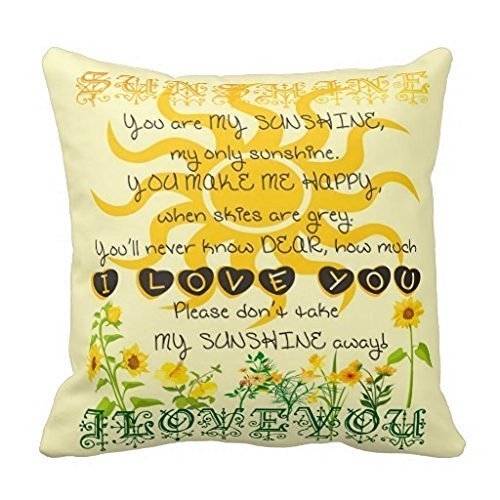 You Are My Sunshine Pillow Fashion Home Decorative Pillowcase Cotton Polyester Pillow Cover(45cm x 45cm, One Sides)