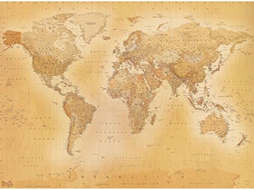 SHH Interiors Ltd Vintage Old Map Wallpaper Wall Mural - 2.32m x 3.15m