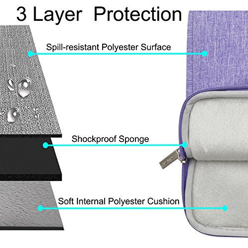 MOSISO Polyester Gewebe Beweglicher Multifunktions Laptop Hülsen Schulter Beutel mit Zurück Handy Strap für 13-13.3 Zoll MacBook Pro, MacBook Air, Notebook Computer, Lila - 3