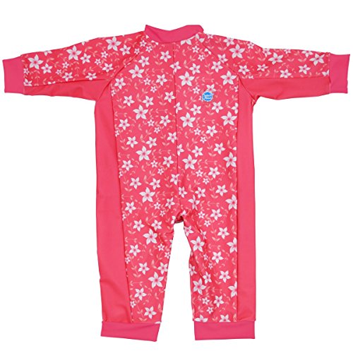 Splash About Girl's Sun Protection UV All-in-One Sun/Eczema Suit - Pink Blossom, 6 - 12 Months