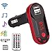 Produktbild Onceal Wireless FM Transmitter MP3-Player Freisprecheinrichtung USB TF SD Remote Car MP3-Player für Auto (1, rot)