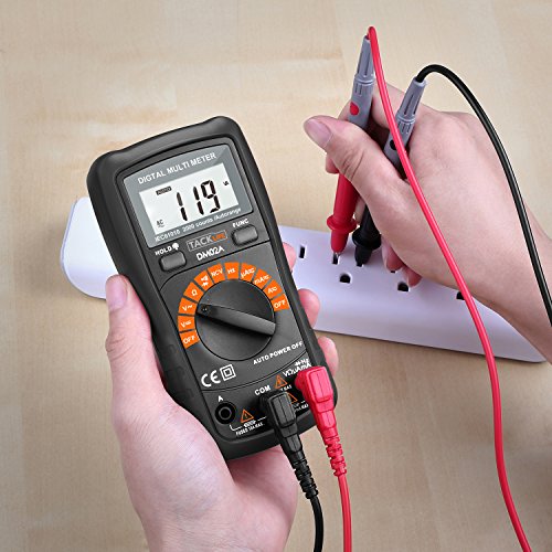 Tacklife DM02A Klassisches Digital Multimeter Auto Range Multi Tester mit Non Contact Voltage zum Messen von Gleich(DC) – und Wechsel(AC)-Spannung, Strom, Dioden sowie Widerstand mit Hintergrundbeleuchtung ( Rot/ Schwarz ) - 7