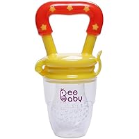 BeeBaby Silicone Food and Fruit Nibbler/Feeder with Extra Silicone Mesh. (Yellow)