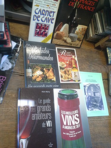 Lot de 7 livres et revues sur le vin - le guide des grands amateurs de vin 2010 - les vins d'alsace dans la gastronomie - Vins et fromages de France - Histoire et gastronomie du vin jaune - les meilleurs vins à moins de 30 F - Carnet de cave - Balades gourmandes les accords mets-vins - francais Lot de 7 livres et revues sur le vin - le guide des grands amateurs de vin 2010 - les vins d'alsace dans la gastronomie - Vins et fromages de France - Histoire et gastronomie du vin jaune - les meilleurs vins à moins de 30 F - Carnet de cave - Balades gourmandes les accords mets-vins - francais