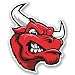 Produktbild 2 x 20cm/200mm Red Mad Bull Vinyl SELBSTKLEBENDE STICKER Aufkleber Laptop reisen Gepäckwagen iPad Zeichen Spaß #4236