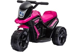 MR J TOYS&MORE MrJ Moto Elettrica per Bambini con 3 Ruote, Pedale per il controllo avantidietro, pulsante luci, Batteria Ricaricabile 6V, Suoni e Musica