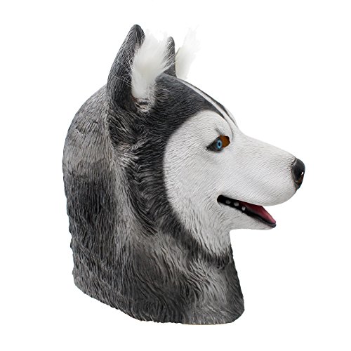 PartyCostume Deluxe Neuheit-Halloween-Kostüm-Party-Latex-Tierkopf-Schablone Masken Husky - 5