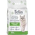07store Emily Pets Felin Premium Cat Litter (10L) 100% Natural Clumping Cat Litter 99%,5 Dust free Long Term Used Always Clean Paws Fast & Strong Clumping (Green Apple)