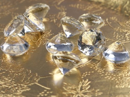 SiDeSo® Dekosteine klar Diamanten 20mm 50 Stück Acryl Tischdeko Hochzeit - 2