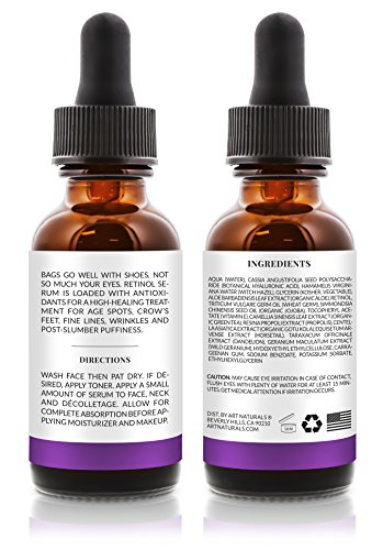 ArtNaturals Retinol Serum mit Vitamin C und Hyaluronsäure – Anti-Aging – Naturrein ohne Reizstoffe – Für jeden Hauttyp und Empfindliche Haut – 30 ml - 2