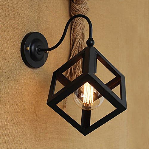 DengWu Pendant Lights Chandeliers Ceiling Lights American retro European-style Nordic bar clothing store restaurant staircase window before the industrial block decorative wall lamp, 310mm * 370mm