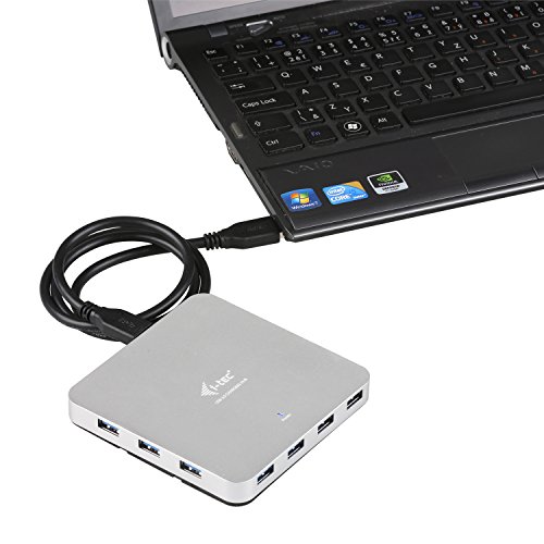 i-tec USB 3.0 Metal Charging HUB 10 Port mit externem Netzadapter 10x USB Ladeport, ideal für Notebook Ultrabook Tablet PC , Windows Mac Linux - 5