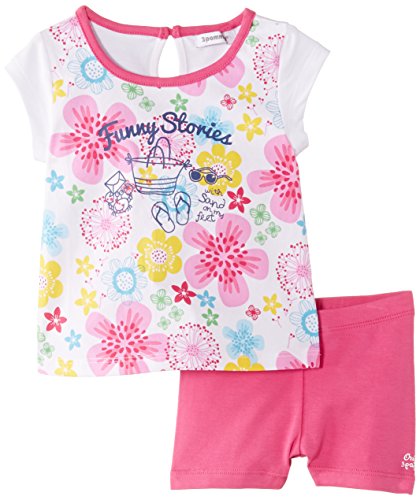 3Pommes Baby-Girls Set T-Shirt Shorts Clothing Set, Pink (Marshmallow), 3-6 Months (Manufacturer Size:6 Months)