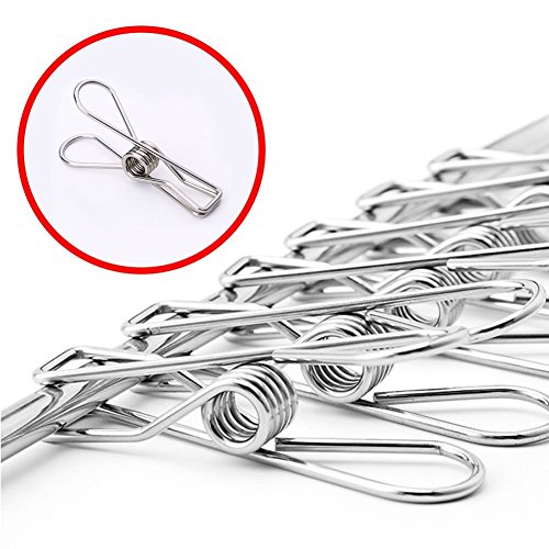 zesgood Edelstahl Lange Liste Wäschekorb Wäscheklammern, Set 60 - 3