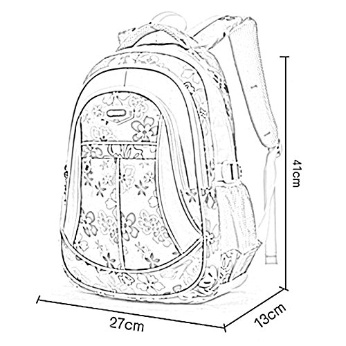 Happy Cherry - Cartable Fille Garçon Enfant pour L'école Primaire - Sac à Dos Enfant Fille Garçon - Violet - Taille S
