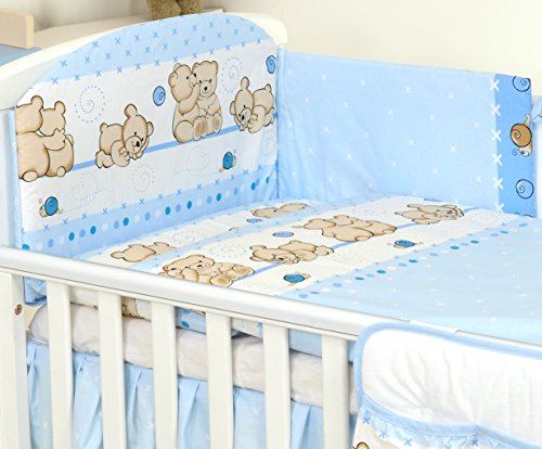 3 PCS BABY BEDDING SET TO FIT COT & COT BED - 100% Cotton ( to fit cot bed 140x70cm mattress size , 8)