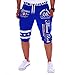 Produktbild ZEZKT-Herren Sommer Cropped Pants - Sport Shorts Sommerhosen Boxer Badepants Groß Größe Aktiv Kurze Hose Bermuda Joggjeans Lässig Casual Pocket Strand Arbeit Hosen (M, Blau)