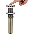 WasserRhythm Pop Up Basin Waste Unslotted Bathroom Sink Waste Bronze Click Clack Sprung Plug Waste Drain Stopper Without Overflow