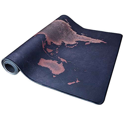 Befitery Mausunterlage Gaming-Maus-Pad Mauspad Schreibtischunterlage Rutschfeste Gummiunterseite Sicher und ungiftig MausPad Weltkarte(40x90x0.2cm)(Gold) - 7