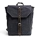 Produktbild Y-DOUBLE Fashion Segeltuch Leder Canvas Vintage-Stil Unisex Junge Reisetasche Wandertasche 15 inch Laptop Rucksack für Studenten Freizeit (Grau)