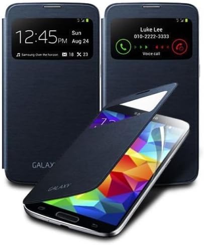 Zonewire® Samsung S View Window Flip Premium Case Cover for Samsung Galaxy Models Screen Protector &amp; Cleaning Cloth (Samsung Galaxy S5 Mini)