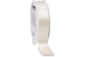 Präsent - Satin Ribbon Ivory 25 mm Width, 25 m Length