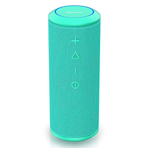 Altavoz Bluetooth, Zamkol Altavoz Inalámbrico Portátil, 24W 360° Sonido Estéreo con Doble Driver, TWS Funcion con Micrófono y Manos Libres, IPX 6 Impermeable para Playa, Ducha, Viajes(Teal)